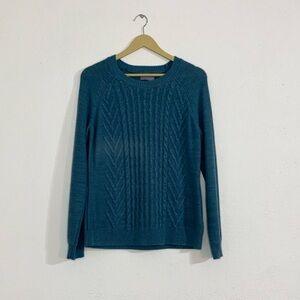NWOT Lura Scott Turqoise Blue cozy cable sweater